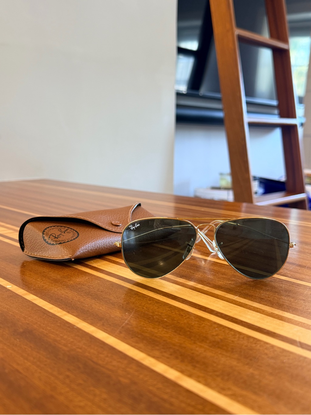 Ray-Ban Aviator Sunglasses - Gold Frame, Green Lenses